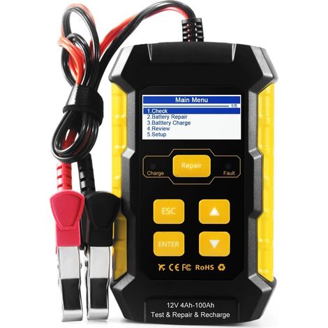 Testeur de charge de batterie Kw510 Testeur de voitures Testeur de batterie Réparation de voiture Chargeurs de batterie de voitures Auto Automobile Diagnostic Device Maintenance Outil (1/5)