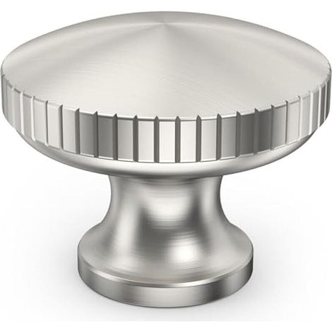 Lot de 10 boutons de meuble en nickel brossé avec motif ligné, boutons de tiroir, 32 mm, ronds, poignées d'armoire, vintage, boutons de porte, commode, argentés, pour armoire, armoire