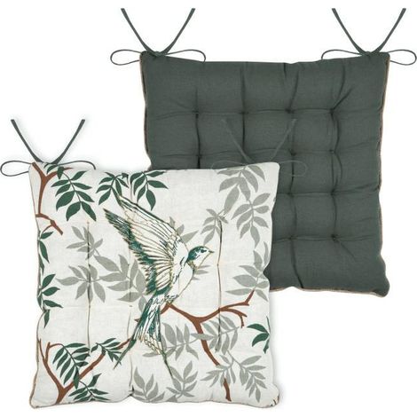 Cuscino per sedia BOTANYS 38x38 con motivo a uccelli