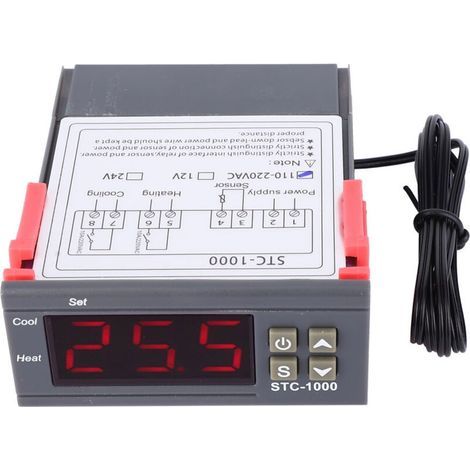 Contrôleur de température numérique Thermostat de sortie à double relais avec coefficient négatif (110 V - 220VAC) (1/5)