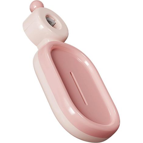 Portasapone originale con foro di drenaggio, facile da installare, da fissare a parete sul binario della doccia, drenaggio rapido, compatibile con tubi di diametro 20-25 mm - rosa (1/4)