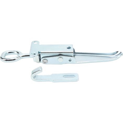 Loquet de sécurité à ressort pour remorque, en fer galvanisé robuste, avec poignée de porte et boucle, pour camping-car ou caravane. (1/5)