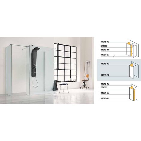 Samo - Paroi de douche 97-99 cm profilé alu chromé brillant verre transparent - Open Combinaisons (1/2)