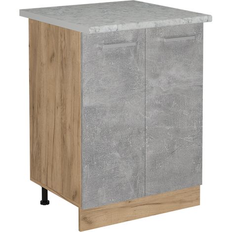 Mueble bajo de cocina R-Line, Hormigón, 60 cm ET Mármol, Vicco (1/5)