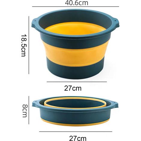 Leichtes und faltbares Fußbecken mit großem Wasserfassungsvermögen für entspannende Fußbäder – Blau (1/2)