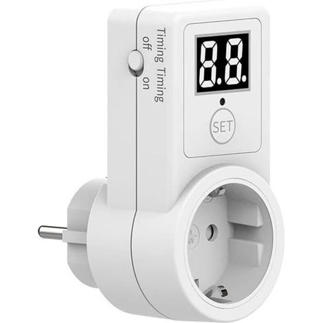 Minuterie numérique avec compte à rebours pour prise électrique 220–240 V, interrupteur électronique automatique avec arrêt programmé, outil économe en énergie pour cuisine (1/5)
