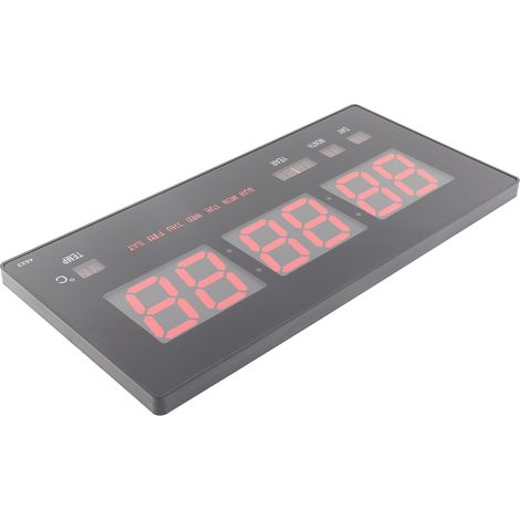 Horloge murale numérique LED avec calendrier électrique et fonction noctiluque, pour la maison, la chambre ou le bureau, prise UE 110-220 V (1/5)