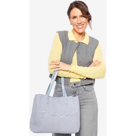 Sac cabas Wittchen pour femme, avec éléments en similicuir, bleu, polyester bleu (1/5)