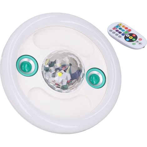 Ampoule LED Bluetooth 36W/E27 RGB avec enceinte et boule disco, lampe musicale sans fil 86-265V, télécommande pour chambre, fête, bar, club (version cristal, couleur enceinte aléatoire, piles non incl (1/5)