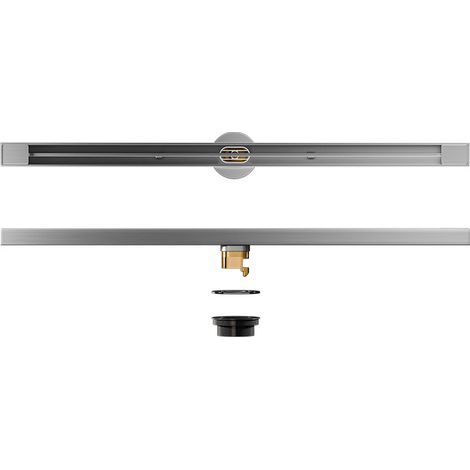 Caniveau de Douche ，Acier inox ，L 70 cm,Caniveau mince avec siphon pivotant bloqueur d'odeurs et filtre à cheveux (1/5)