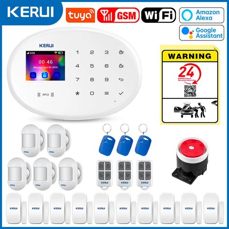 (Pack 6) Système d'alarme domestique, prend en charge l'alarme antivol WiFi GSM, alarme sans fil 433 MHz, compatible avec Tuya Smart Home. (1/5)