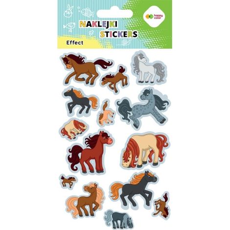 Autocollants chevaux 10x20cm couleurs joyeuses