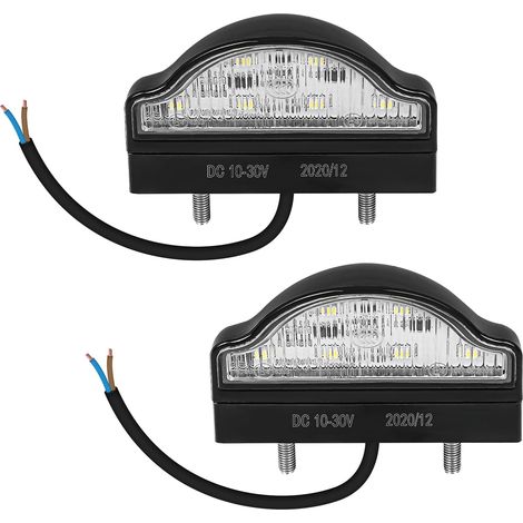 2 Pièces Éclairage De Plaque D'immatriculation LED Imperméable 12V 24V Pour Véhicules, Remorques, Motos Universel Avec (1/5)