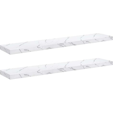 Maison Exclusive - Wandregal 2 pcs Weiß Marmor 120 x 23,5 x 4 cm