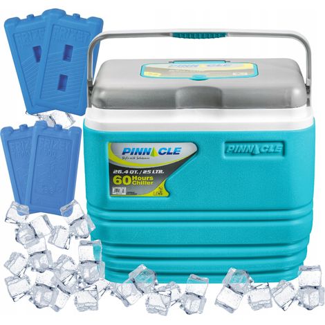 Nevera portátil Pinnacle TPX7006 de 25 litros, color azul, con 4 compartimentos. 2 de 500 ml, 2 de 1000 ml. (1/5)