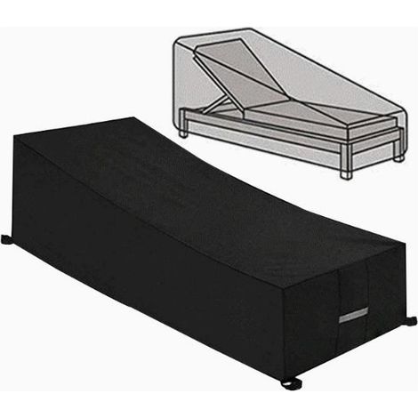 Housse pour Transat Jardin, 210D Housse Chaise Longue Pliante Anti-Poussière Etanche en Polyester - 210x 75 x 80 CM (1/4)