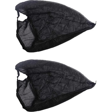 Paire de rideaux pare-soleil de voiture, moustiquaires noires en maille pour vitres latérales et avant. (1/4)