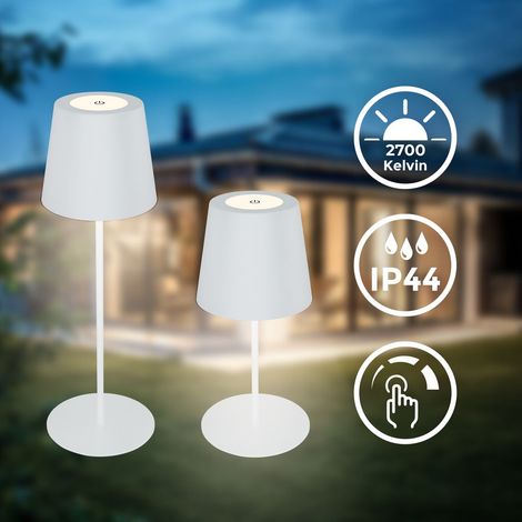 Tischlampe - 2,5W, 200lm, kabellos, led, dimmbar, warmweiß, weiß