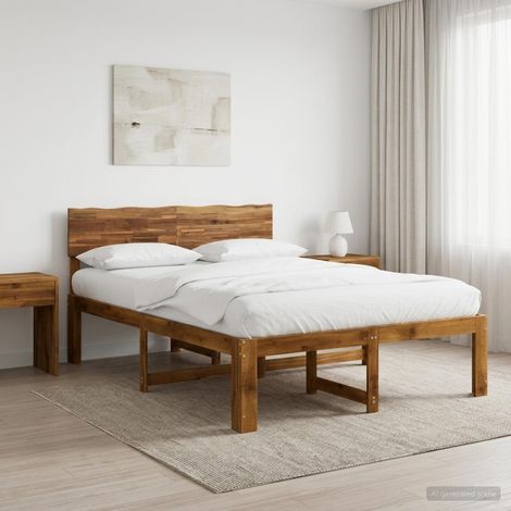 Cama doble con cabecero ROSTOCK Natural 150 x 200 cm (1/5)