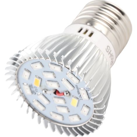 Ampoule LED de croissance à spectre complet 85-265V 18W 18 LED pour plantes à fleurs et culture hydroponique (E27) (1/5)