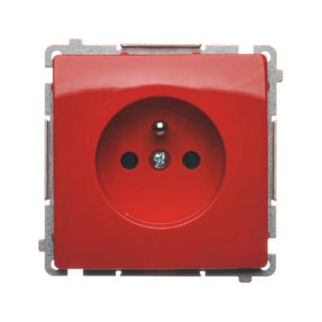 Simon Basic Einzelsteckdose mit/ohne Modul 16A 250V rot BMGZ1.01/22