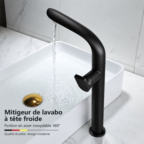 Mitigeur lavabo laiton gris pistolet rotatif - modèle haut feuille vasque 41 × 26,4 × 7 cm 1,67 kg – Livraison gratuite