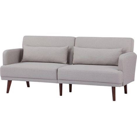 Divano 2 Due posti letto Tessuto Moderno Imbottito braccioli Mod Boston grigio (1/2)