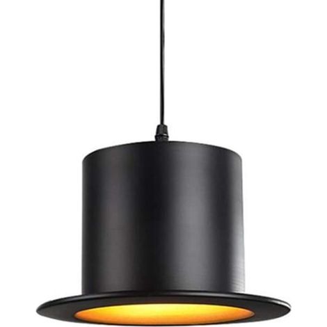 Chapeau Melon créatif Lustre Abat-Jour, Chapeaux Melon Plafond Suspendu Lampes Abat-Jour, Loft Bar Cuisine Suspendue plafonnier, B (1/4)
