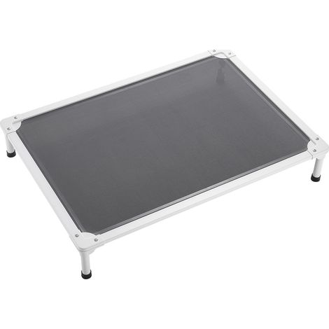 Mophorn Letto rialzato per cani di taglia grande, lettino portatile per animali domestici con struttura in alluminio e rete traspirante Teslin, ideale per interni ed esterni, taglia L, colore grigio (1/5)