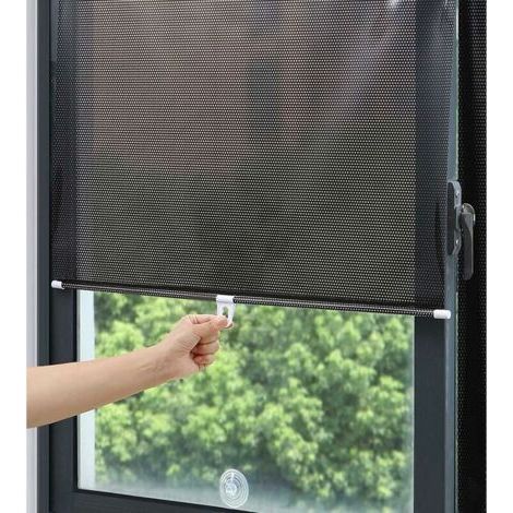 Tigrezy Verdunkelungsrollos ohne Bohren, einziehbare Sonnenschutzrollos, Saugnapf-Rollo, Verdunkelungsvorhänge, für Auto-/Bürofenster, 50 x 125 cm