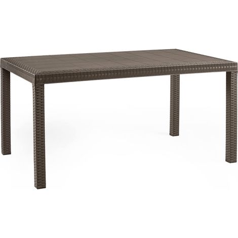 Tavolo da esterno Adila, Base per picnic, Piano da pranzo da giardino, Banco outdoor multiuso, Made in Italy, 150x90 h74 cm, Marrone (1/5)