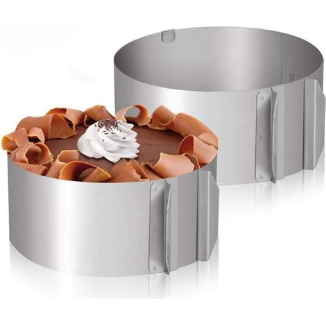Anneau à gâteau rond en acier inoxydable 2PCS (1/2)