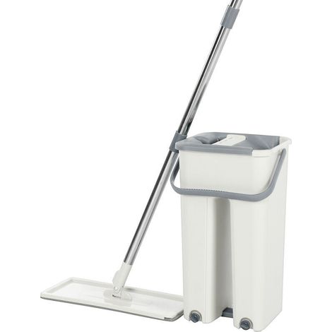 360° drehbares Flachwisch-Eimer-Set, automatische Bodenreinigung mit Wischfunktion (Aprikose, Wisch-Eimer-Set) (1/4)