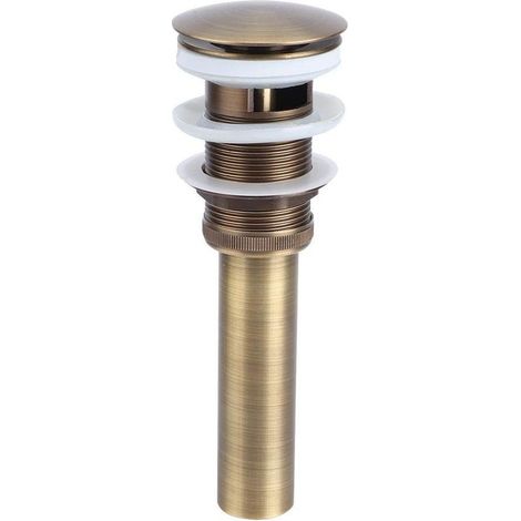 Grille drain laiton – pop up bouchon vidange – avec débordement – salle bain – accessoire de haute qualité (1/5)