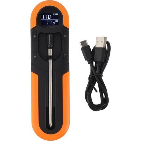 Wireless meat thermometer with timer, smart alarm, IP66, magnetic, 500mAh, Bluetooth, for rotisserie, BBQ, oven (1/5)