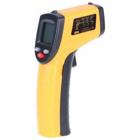 Thermometre Infrarouge Numerique Pistolet A Temperature Industrielle Laser Sans Contact Avec Retro-Eclairage -50-380 ° C, Pas Pour Les Humains, Batterie Non Incluse, Orange