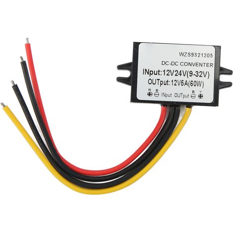 Convertisseur DC-DC 12V/24V 9-32V vers 12V 5A Stabilisateur de Tension Étanche Ignifuge (1/5)