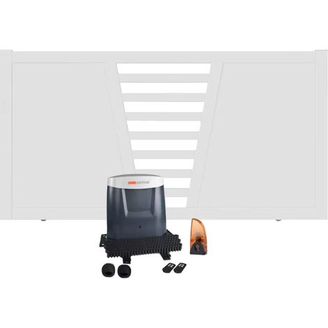 Portail coulissant électrique PVC blanc H 160 x L 350 CAMBRAI - ouverture vers la droite (1/5)