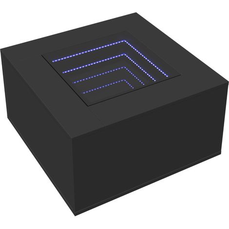 vidaXL Table basse avec LED noir 60x60x40 cm bois d'ingénierie