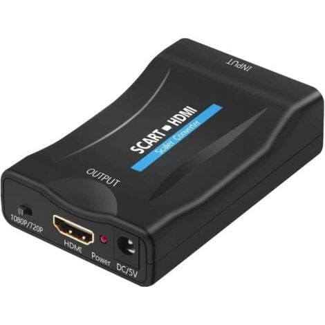 Scart to HDMI Converter, Scart to HDMI Adapter, Audio and Video Converter, Supports 720/1080p HDMI Output for TV, STB, VCR, VHS, Xbox, PS1, PS2, PS3, Wii, DVD Player (1/5)