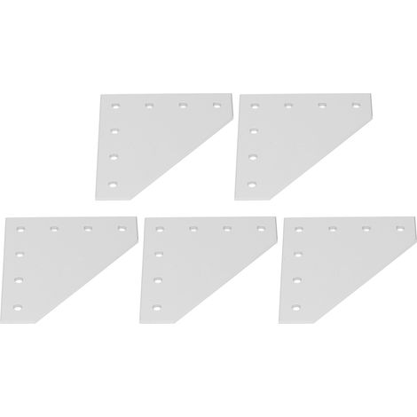 5-teiliger silberweißer Aluminium-Verstärkungswinkel mit 7 Löchern, Verbindungsplatte, hochbelastbare Befestigung, 4040L-Profil (1/5)