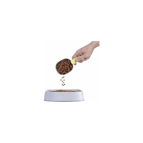 Cuillère à nourriture pour animaux domestiques durable avec poignée en plastique avec clip pour chien, chat et oiseau (1/5)