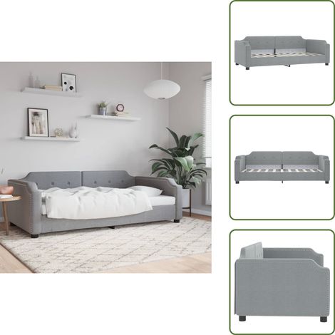 Sofá cama 2 en 1 - vidaXL Sofá cama sin colchón tela gris claro 80x200 cm - Sofá cama moderno