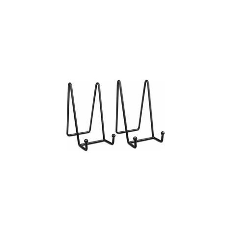 Lot de 2 supports décoratifs en métal noir de 15 cm (6 pouces) pour albums photo, livres, chevalets photo, travaux manuels, plaq (1/5)