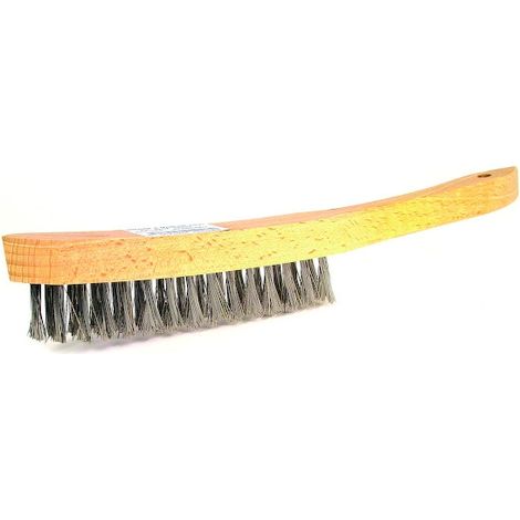 Brosse à main en inox rond - 2 rangs - KIBROS