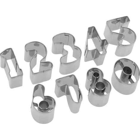 Zahlen-Ausstechformen 0-9, 2,5 cm aus Edelstahl (1/4)