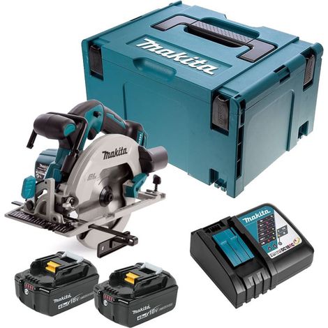 Makita – Scie circulaire 18V avec 2 batteries 4,0Ah – Moteur brushless – Profondeur de coupe 57mm – Technologie XPT pour conditions difficiles (1/10)