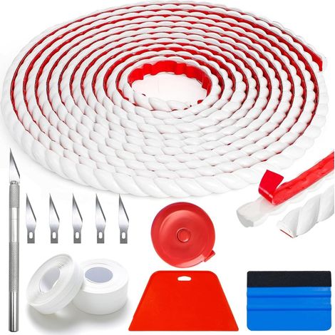 Sollbry 16,4 Ft Peel et Stick Molding Trim,Garniture de moulage flexible avec kit d'outils de lissage et ruban de chauffage,Garnitures murales bricolage (1/5)