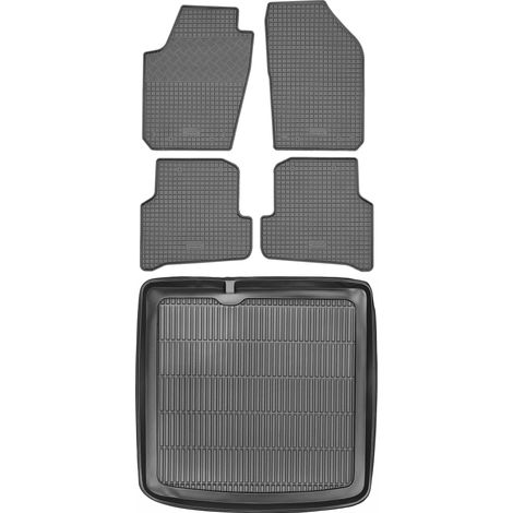 Skoda Fabia III Kombi a partir de 2014 SET - Alfombrillas de goma para coche + alfombrilla para maletero