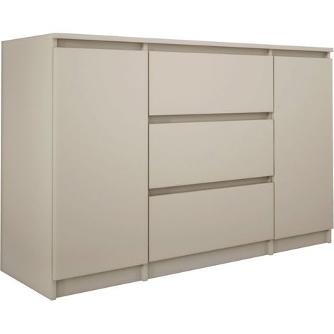 Cassettiera a 2 ante e 3 cassetti, 120 x 78 x 39 cm, colore: Beige (1/5)
